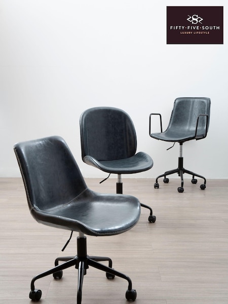 Fifty Five South Grey Branson Leather Effect Office Chair (A01893) | £140