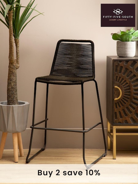Fifty Five South Black Sisal Bar Stool (A02020) | £265