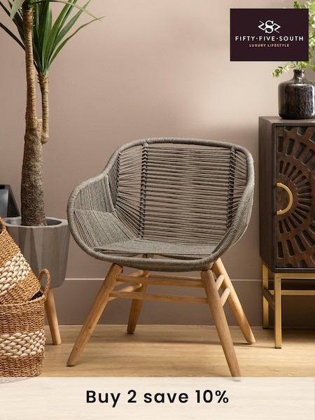 Fifty Five South Grey Sisal Armchair (A02021) | £380