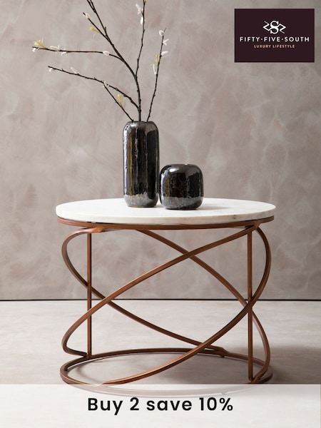 Fifty Five South White Nirav Marble Coffee Table (A02024) | £320