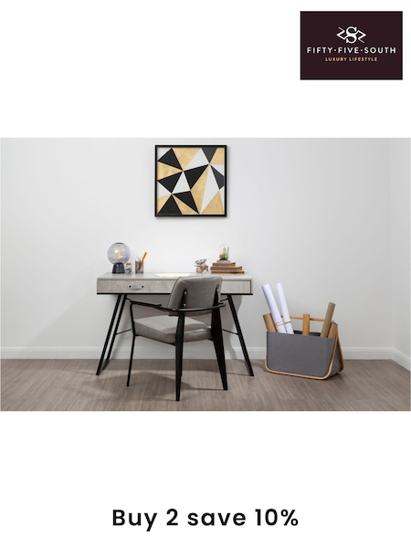 Fifty Five South Grey Bradbury 2 Drawer Desk (A02069) | £205