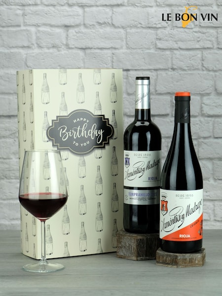 Le Bon Vin Happy Birthday Rioja Twin Wine Gift Box (A02193) | £40