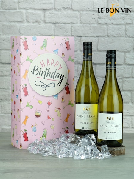 Le Bon Vin Happy Birthday French White Wine Gift Box (A02197) | £39