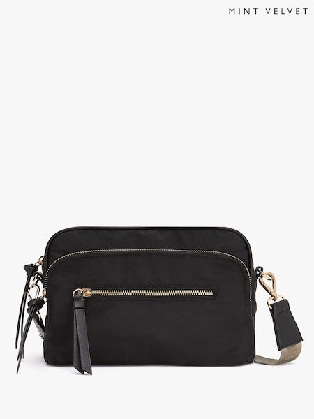 Mint Velvet Black Nylon Cross-Body Bag (A02683) | £59