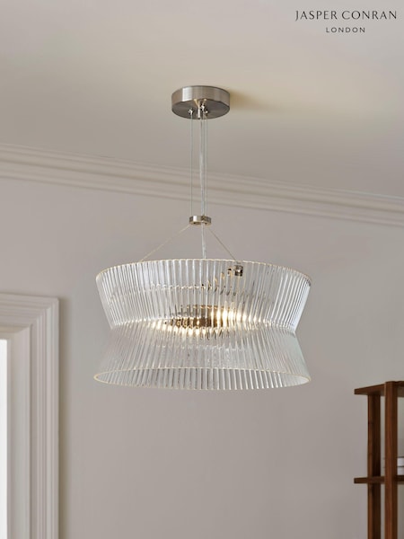 Jasper Conran London White Pleated Glass Pendant (A04687) | £190