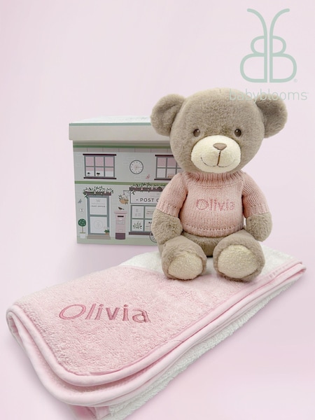 Personalised Frankie 100% Cotton Towel with Hooded Bear by Babyblooms (A05180) | £60
