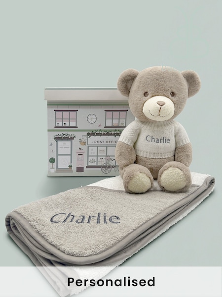 Personalised Frankie 100% Cotton Towel with Hooded Bear by Babyblooms (A05181) | £60