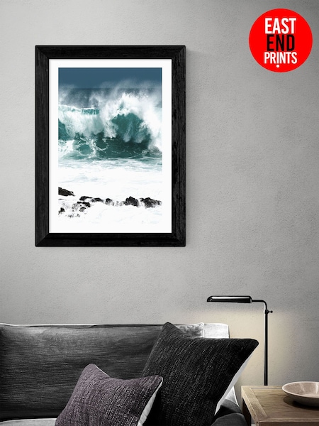 East End Prints Black Rolling Waves Print (A06047) | £50 - £130