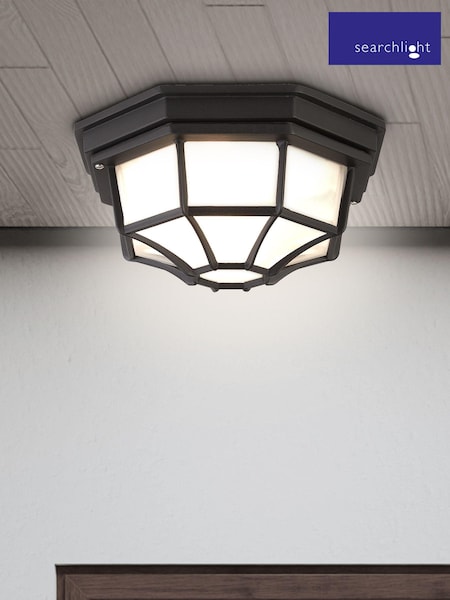 Searchlight Black Delaware Outdoor Flush Ceiling Light (A06429) | £30