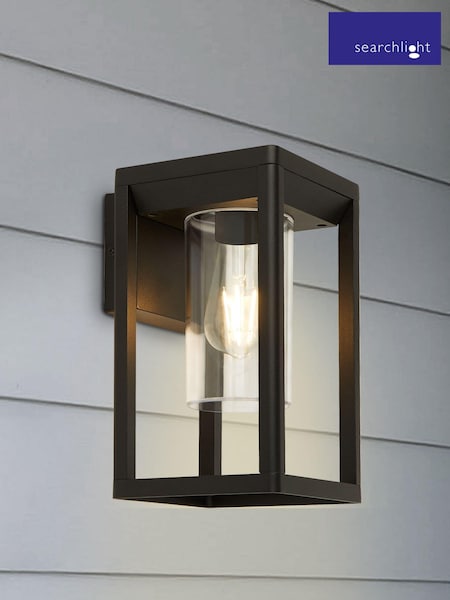 Searchlight Black Oklahoma Outdoor Bracket Light With Clear Diffuser (A06457) | £58