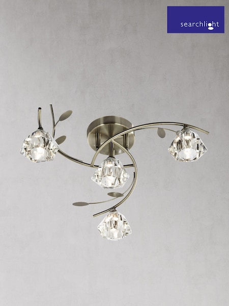Searchlight Nanti  4 Light Antique Brass Semi-Flush Ceiling Light (A06564) | £82