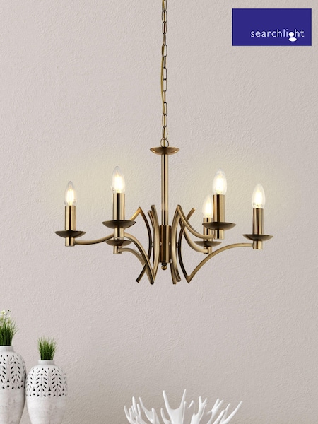 Searchlight Delilah 6 Light Antique Brass Ceiling Light (A06591) | £135