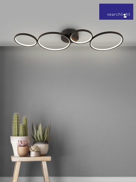 Searchlight Ugo 4 Light Matt Black Flush Ceiling Light (A06619) | £120