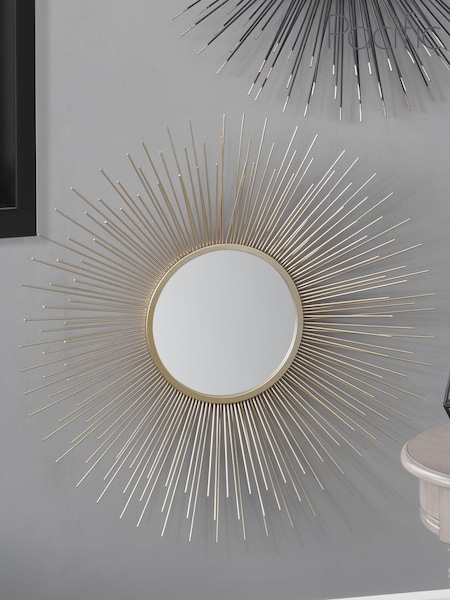 Pacific Gold Starburst Round Wall Mirror (A06873) | £100