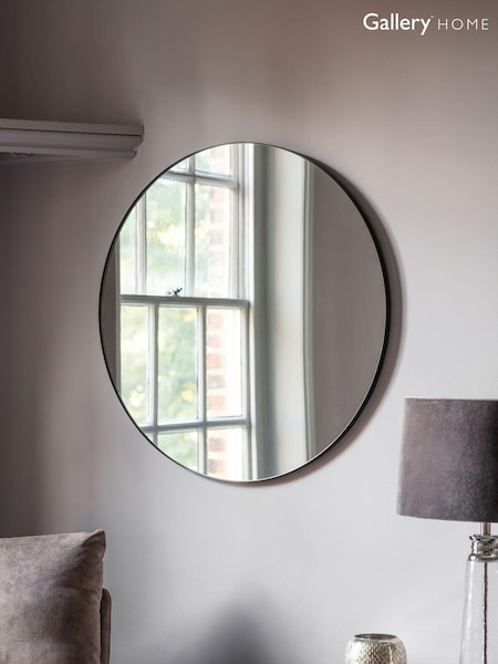 Gallery Home Black Drew Round Mirror (A06920) | £140