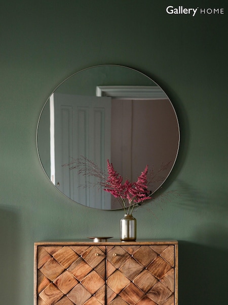 Gallery Home Silver Drew Round Mirror (A06922) | £140