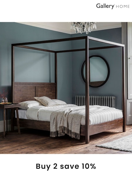 Gallery Home Brown Norfolk Four Poster Bed (A07525) | £1,750