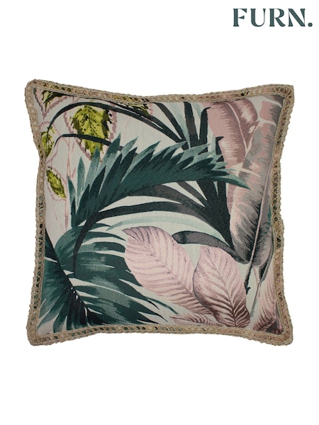furn. Pink Amazonia Botanical Polyester Filled Cushion (A07577) | £22