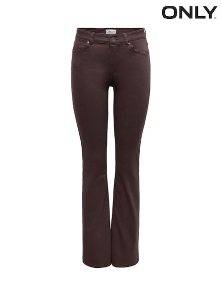 Black - Only Mid Waist Flared Leg Jeans In Super Stretch