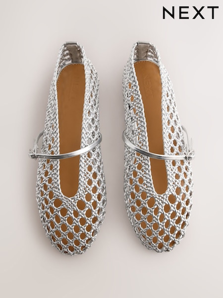 Silver - Forever Comfort® Weave Mary Jane Shoes