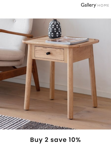 Gallery Home Brown Columbia 1 Drawer Side Table (A09447) | £190