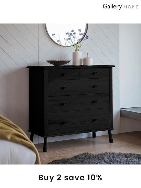 Gallery Home Black Virginia 5 Drawer Chest (A09881) | £885