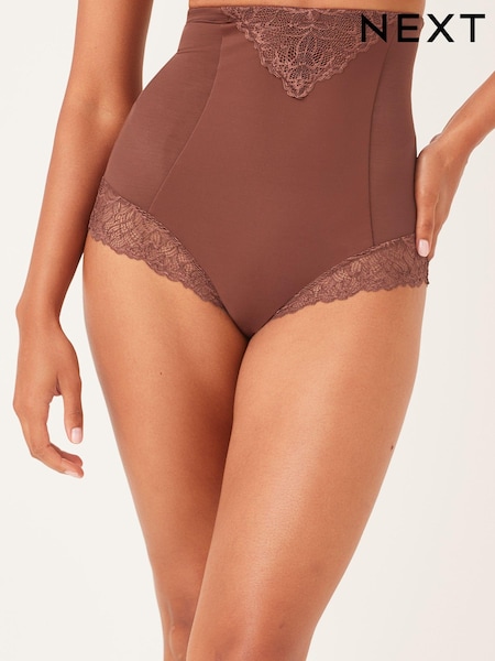 Chocolate Brown Super High Waist Briefs Firm Tummy Control Shaping Briefs (A14418) | £22