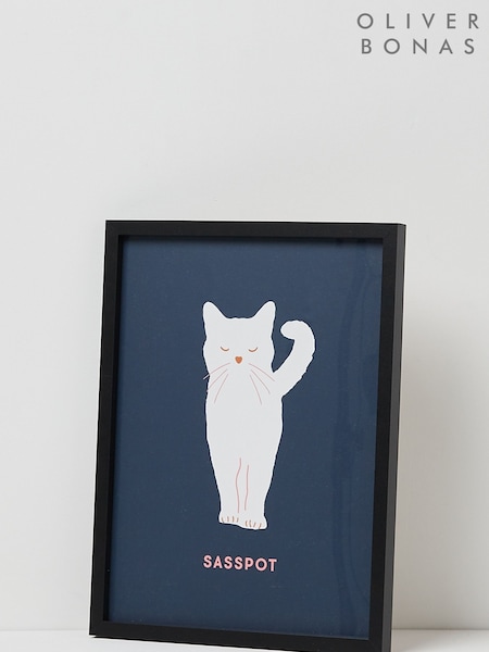 Oliver Bonas Blue Sasspot Framed Wall Art (A18533) | £45