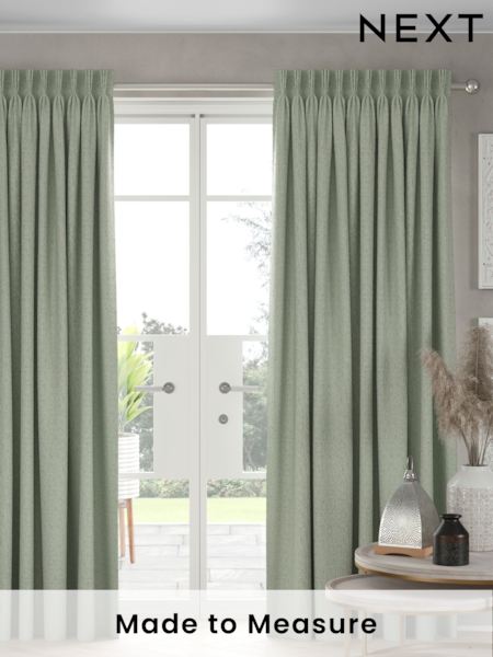 Sage Green Chenille Sage Made To Measure Curtains (A18731) | £100