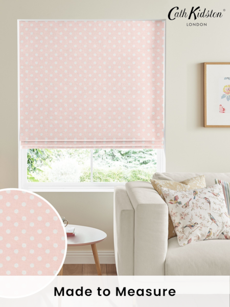 Cath Kidston Pink Button Spot Made To Measure Roman 100% Cotton Blind (A18806) | £75
