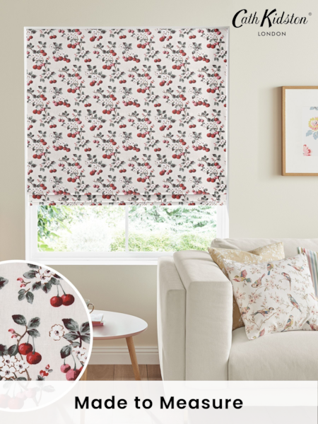 Cath Kidston Pink Cherry Sprig Made To Measure Roman 100% Cotton Blind (A18808) | £75