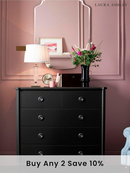 Laura Ashley Black Henshaw Two+Three Drawers Chest (A18920) | £950