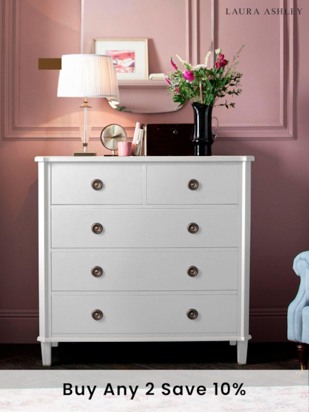 Laura Ashley Pale Steel Henshaw Two+Three Drawers Chest (A18921) | £950