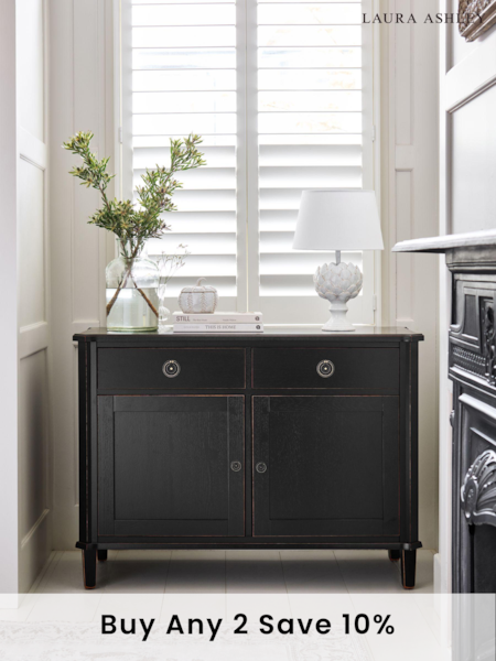 Laura Ashley Black Henshaw Two Doors Two Drawers Sideboard (A18937) | £860