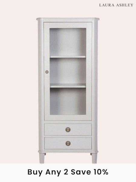 Laura Ashley Pale Steel Henshaw 1 Door 2 Drawer Display Unit (A18954) | £945