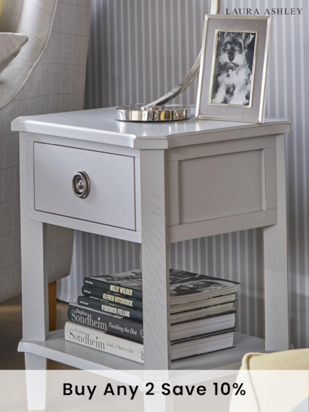 Laura Ashley Pale Steel Henshaw 1 Drawer Side Table (A18960) | £370