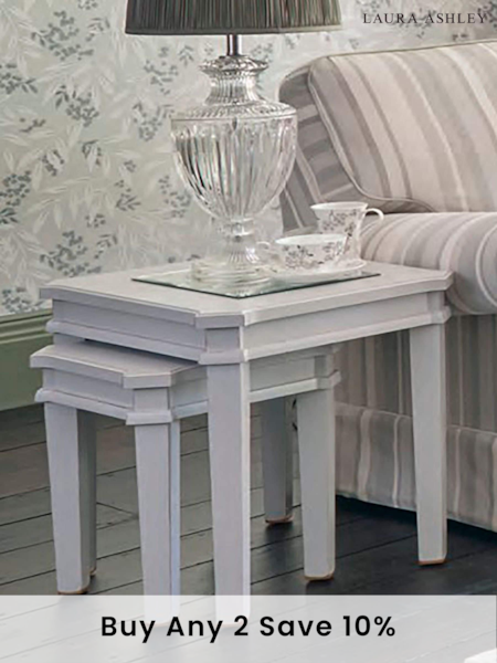 Laura Ashley Pale Steel Henshaw Nest Of 2 Tables (A18961) | £415