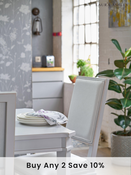 Laura Ashley Set of 2 Pale Steel Henshaw Dining Chairs (A18964) | £625