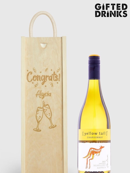 Personalised Congratulations Gift Box with White Wine by Gifted Drinks (A19099) | £36