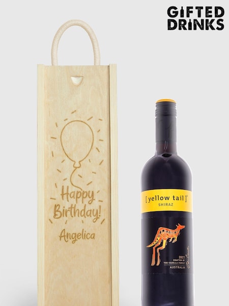 Personalised Happy Birthday Gift Box With Red Wine by Gifted Drinks (A19143) | £36