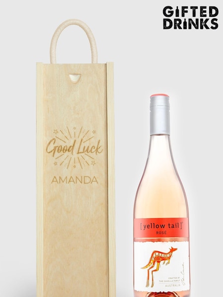 Personalised Good Luck Gift Box With Rose Wine by Gifted Drinks (A19145) | £36