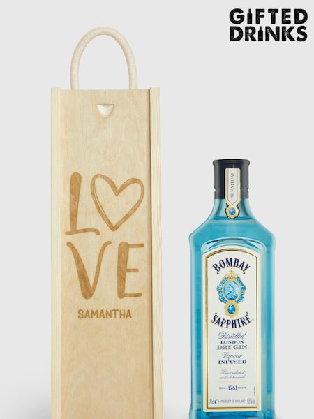 Personalised With Love Gift Box With Bombay Sapphire by Gifted Drinks (A19252) | £60