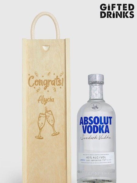 Personalised Congratulations Gift Box With Absolut Vodka by Gifted Drinks (A19255) | £60