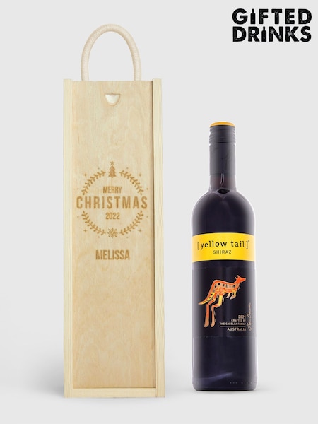 Personalised Merry Christmas Gift Box with Red Wine by Gifted Drinks (A19264) | £36