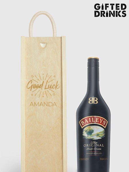 Personalised Good Luck Gift Box with Baileys 70cl by Gifted Drinks (A19329) | £60