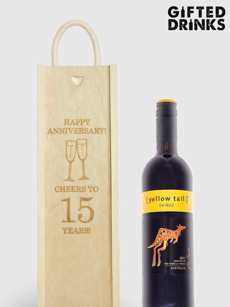Personalised Happy Anniversary Gift Box with Red Wine by Gifted Drinks (A19367) | £36
