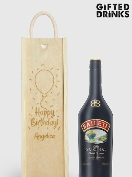 Personalised Happy Birthday Gift Box with Baileys 70cl by Gifted Drinks (A19368) | £60