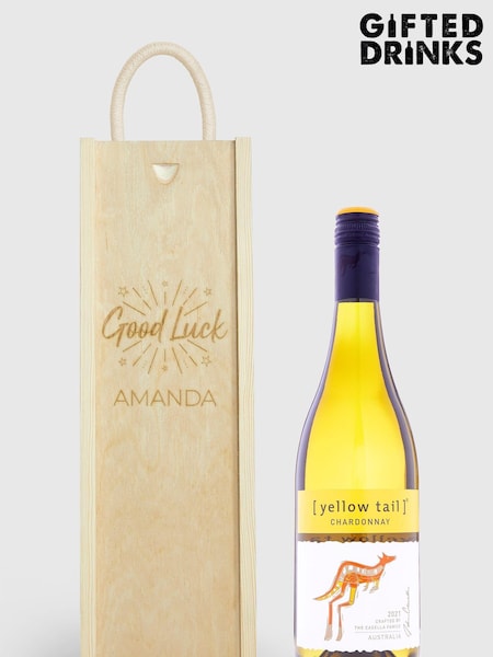 Personalised Good Luck Gift Box with White Wine by Gifted Drinks (A19370) | £36