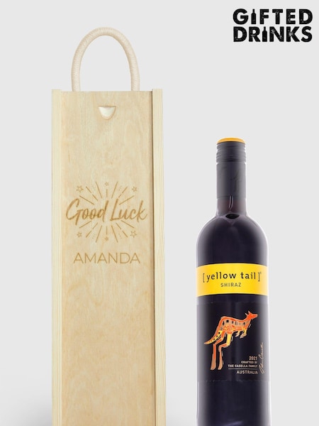 Personalised Good Luck Gift Box with Red Wine by Gifted Drinks (A19371) | £36