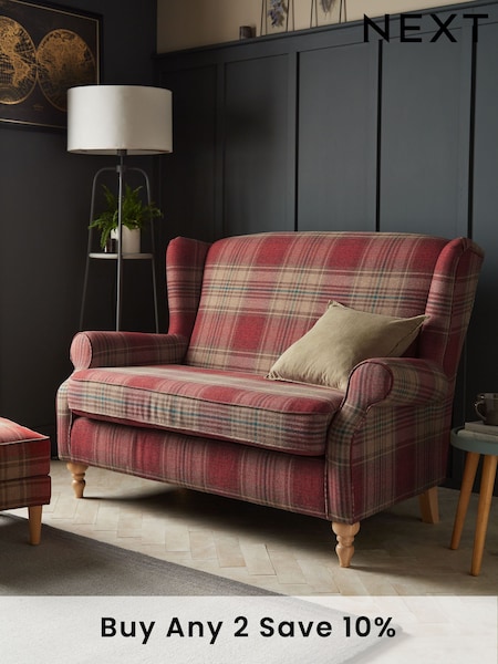 Versatile Check Stirling Red Sherlock 2 Seater Sofa (A19418) | £775